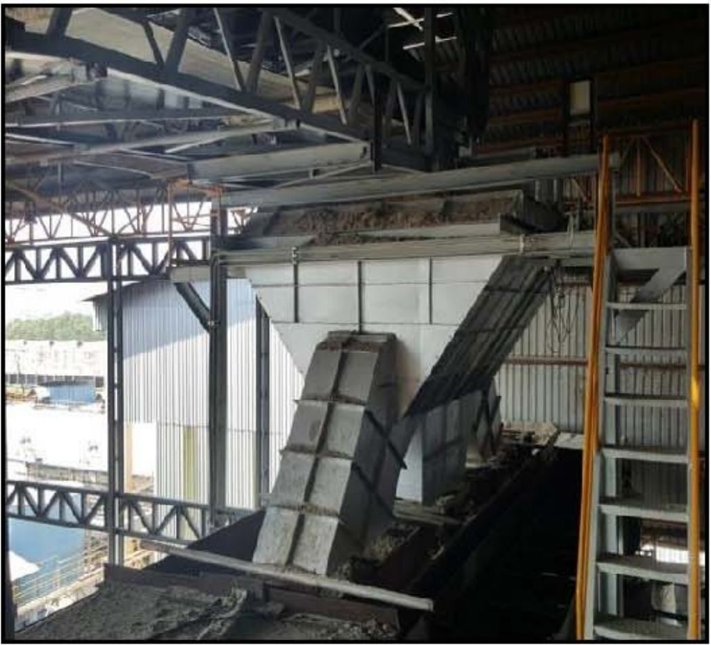 200 ton fuel pendulum chute installed at the bagasse plant