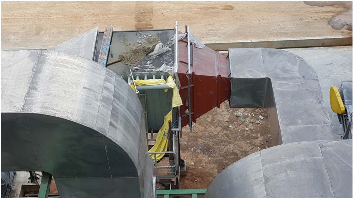 Air pre-heater exchanger installation